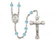  St. John Vianney Centre w/Fire Polished Bead Rosary in 12 Colors 