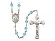  St. Louis Marie de Montfort Centre w/Fire Polished Bead Rosary in 12 Colors 