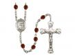  St. Benjamin Centre w/Fire Polished Bead Rosary in 12 Colors 