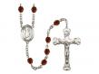  St. Dominic de Guzman Centre w/Fire Polished Bead Rosary in 12 Colors 