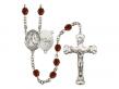  St. Joseph of Cupertino Centre w/Fire Polished Bead Rosary in 12 Colors 