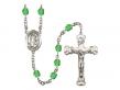  St. Hubert of Liege Centre w/Fire Polished Bead Rosary in 12 Colors 