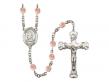  St. John Bosco Centre w/Fire Polished Bead Rosary in 12 Colors 