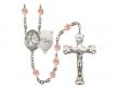  St. Joseph of Cupertino Centre w/Fire Polished Bead Rosary in 12 Colors 