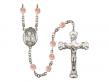  St. Valentine of Rome Centre w/Fire Polished Bead Rosary in 12 Colors 