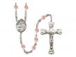  St. Cosmas & Damian Centre w/Fire Polished Bead Rosary in 12 Colors 