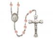  St. Louis Marie de Montfort Centre w/Fire Polished Bead Rosary in 12 Colors 