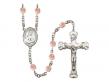  St. Rose Philippine Duchesne Centre w/Fire Polished Bead Rosary in 12 Colors 