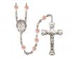  St. Anthony Mary Claret Centre w/Fire Polished Bead Rosary in 12 Colors 