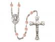  St. John XXIII Centre w/Fire Polished Bead Rosary in 12 Colors 