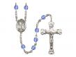  St. Valentine of Rome Centre w/Fire Polished Bead Rosary in 12 Colors 