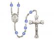  St. John Vianney Centre w/Fire Polished Bead Rosary in 12 Colors 