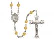  St. Benjamin Centre w/Fire Polished Bead Rosary in 12 Colors 