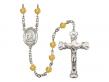  St. John Bosco Centre w/Fire Polished Bead Rosary in 12 Colors 