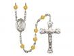  St. Patrick Centre w/Fire Polished Bead Rosary in 12 Colors 