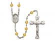  St. Zachary Centre w/Fire Polished Bead Rosary in 12 Colors 