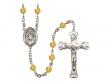  St. Ursula Centre w/Fire Polished Bead Rosary in 12 Colors 