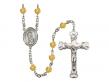  St. Anne Centre w/Fire Polished Bead Rosary in 12 Colors 