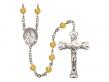  St. Anthony Mary Claret Centre w/Fire Polished Bead Rosary in 12 Colors 