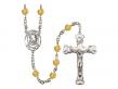  St. John XXIII Centre w/Fire Polished Bead Rosary in 12 Colors 