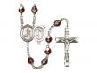  St. Sebastian/Track & Field Centre w/Fire Polished Bead Rosary in 12 Colors 