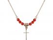  Nail Cross Medal Birthstone Necklace Available in 15 Colors 