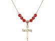  Nail Cross Medal Birthstone Necklace Available in 15 Colors 