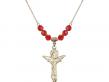  Trinity Crucifix Medal Birthstone Necklace Available in 15 Colors 