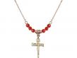  Nail Crucifix Medal Birthstone Necklace Available in 15 Colors 