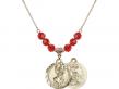  St. Christopher/Air Force Medal Birthstone Necklace Available in 15 Colors 