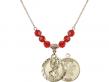  St. Christopher/National Guard Medal Birthstone Necklace Available in 15 Colors 