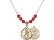  St. Christopher/Navy Medal Birthstone Necklace Available in 15 Colors 