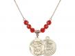  St. Michael/Army Medal Birthstone Necklace Available in 15 Colors 