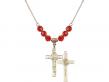  St Benedict Crucifix Medal Birthstone Necklace Available in 15 Colors 