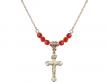  Crucifix Medal Birthstone Necklace Available in 15 Colors 