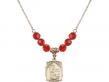  St. Cecilia Medal Birthstone Necklace Available in 15 Colors 