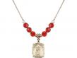  St. Christopher Medal Birthstone Necklace Available in 15 Colors 