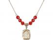  St. Joseph Medal Birthstone Necklace Available in 15 Colors 