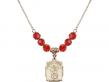  St. Michael the Archangel Medal Birthstone Necklace Available in 15 Colors 