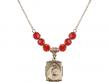  St. Teresa of Calcutta Medal Birthstone Necklace Available in 15 Colors 