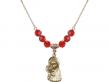  Madonna & Child Medal Birthstone Necklace Available in 15 Colors 