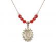  O/L of Guadalupe Medal Birthstone Necklace Available in 15 Colors 