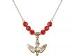  Holy Spirit Medal Birthstone Necklace Available in 15 Colors 