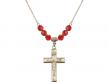  Crucifix Medal Birthstone Necklace Available in 15 Colors 