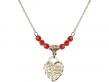  St. Michael Heart Medal Birthstone Necklace Available in 15 Colors 