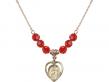  St. Jude Medal Birthstone Necklace Available in 15 Colors 