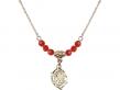  Guardian Angel Medal Birthstone Necklace Available in 15 Colors 