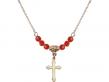  Cross Medal Birthstone Necklace Available in 15 Colors 