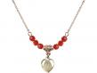  O/L of Guadalupe Medal Birthstone Necklace Available in 15 Colors 