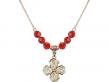  4-Way Medal Birthstone Necklace Available in 15 Colors 